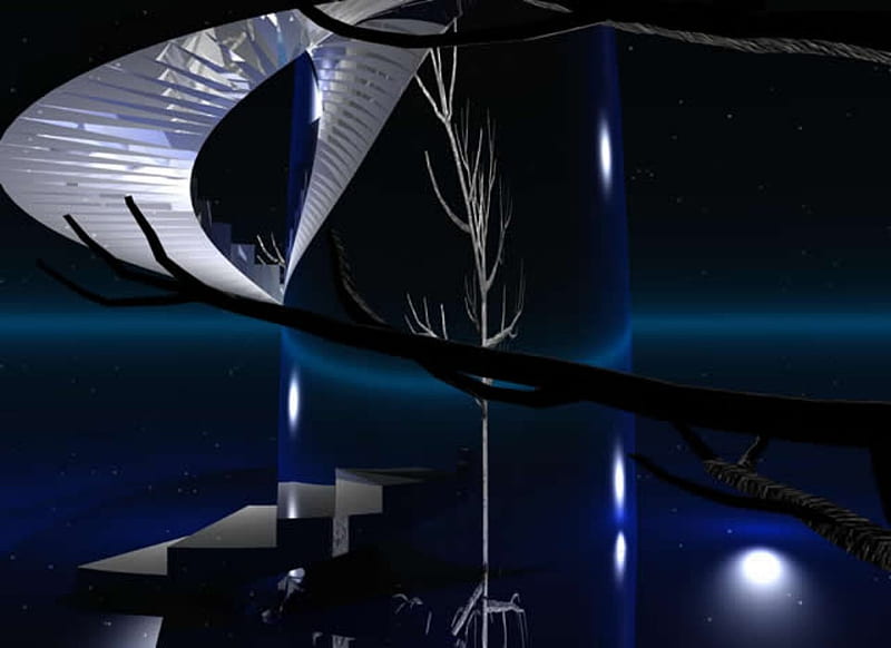Spooky Staircase, 3d, abstract, HD wallpaper