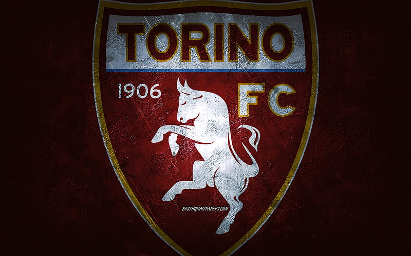 Torino FC, Italian football team, burgundy background, Torino FC logo, grunge art, Serie A, football, Italy, Torino FC emblem, HD wallpaper