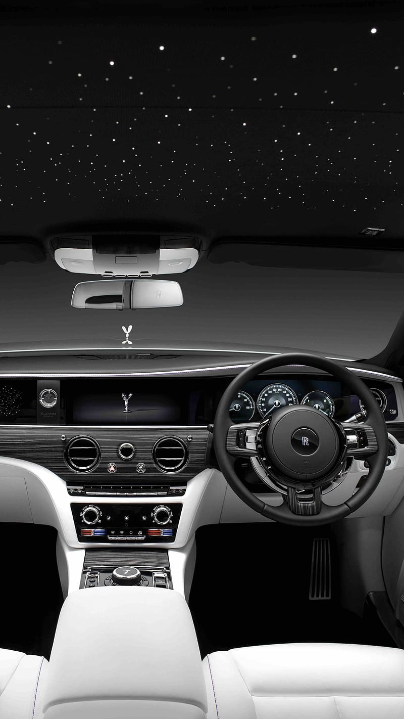 Rolls Royce Ghost From Inside, rolls royce ghost, inside, royal, car, speed, stering, HD phone wallpaper