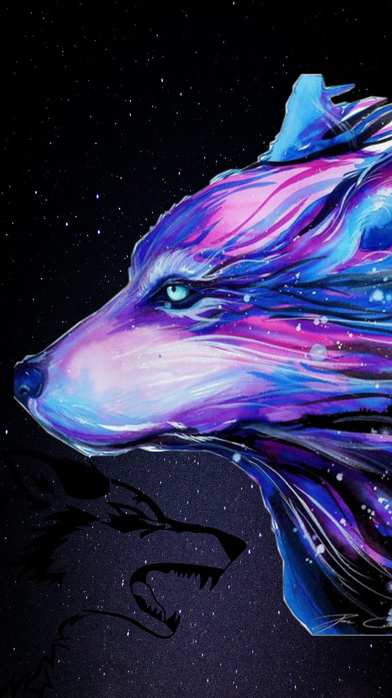 nati7  Galaxy wolf Wolf wallpaper Wolf spirit