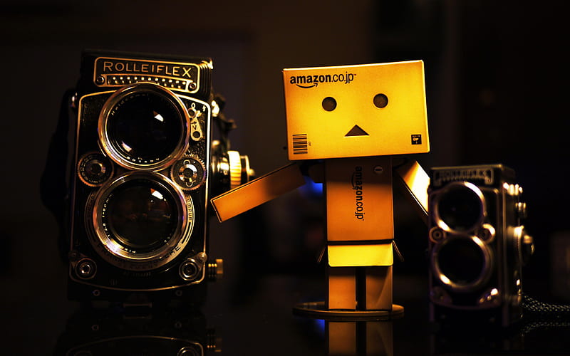 danbo and rolleiflex-Carton with the film people Danbo, HD wallpaper