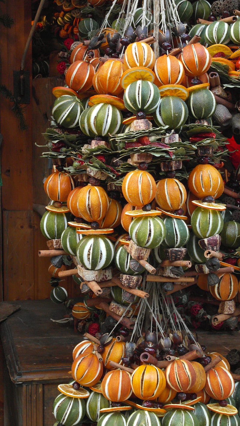 Dried fruit, colorful, green, nature, orange, ornament, HD phone wallpaper