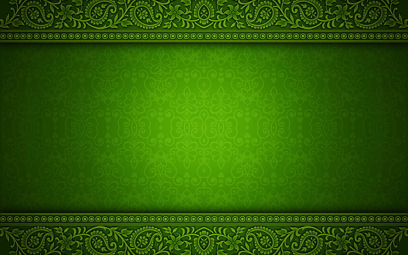 green floral pattern, green vintage background, floral patterns, vintage backgrounds, green retro backgrounds, floral vintage pattern, green floral backgrounds, HD wallpaper