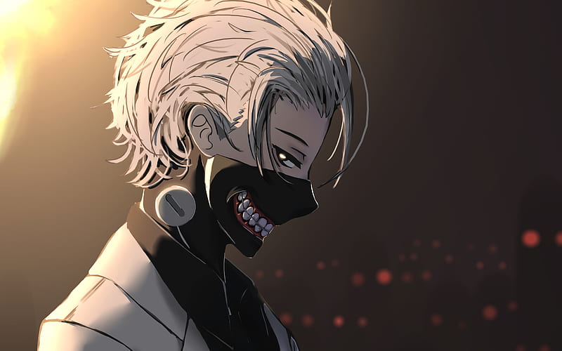 Ken Kaneki, smile, Tokyo Ghoul characters, protagonist, artwork, manga, Tokyo Ghoul, HD wallpaper