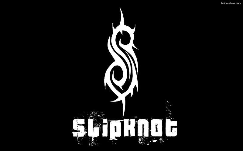 Slipknot, black background, Slipknot logo, rock band, logo, HD wallpaper