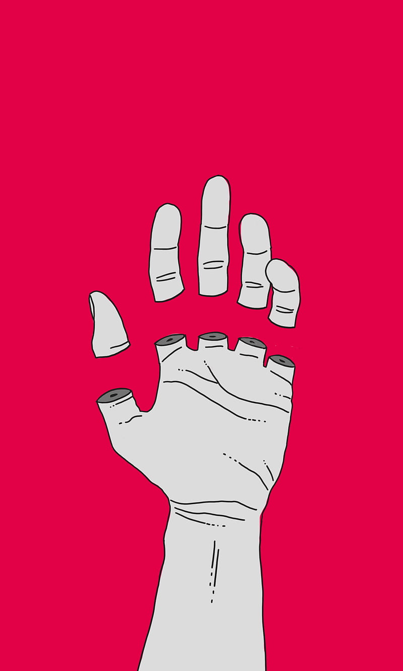 Five Fingers, My, art, badass, cool, desenho, drawing, hand, occult, red, HD phone wallpaper