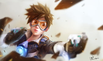 Tracer Overwatch Game Art 4K Wallpaper iPhone HD Phone #2170h