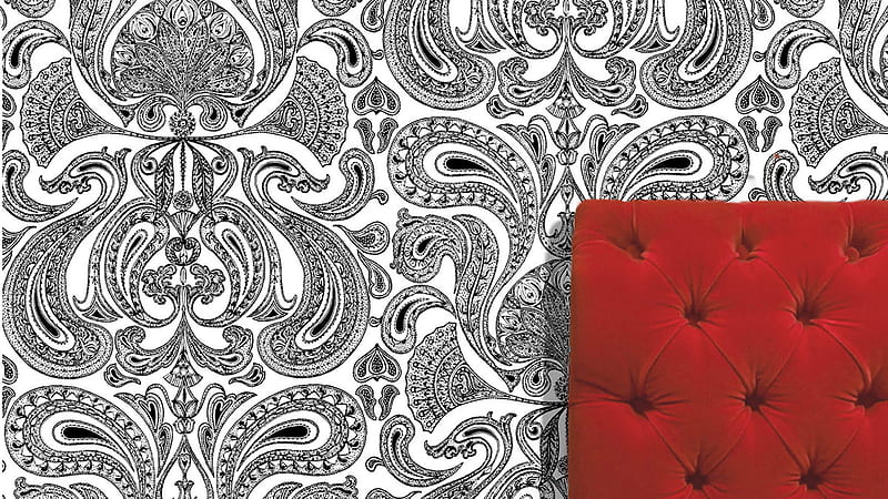 Malabar Cropped Wall And Red Sofa Cole & Son, HD wallpaper
