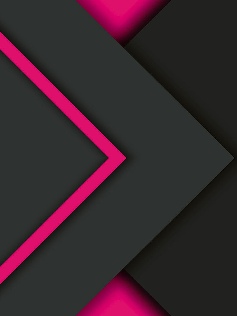 Material design 47, material, desenho, android, black pink, geometric digital, HD phone wallpaper