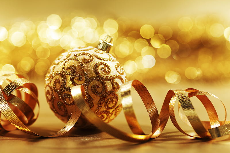Golden Christmas, lovely, christmas, holiday, golden, bonito, new year ...