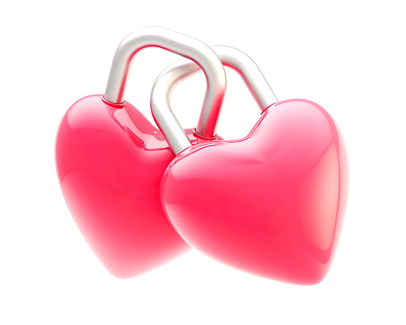 Heart Locks, lock, love, pink, HD wallpaper