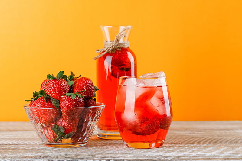 Food, Drink, Berry, Fruit, Glass, Still Life, Strawberry, HD wallpaper