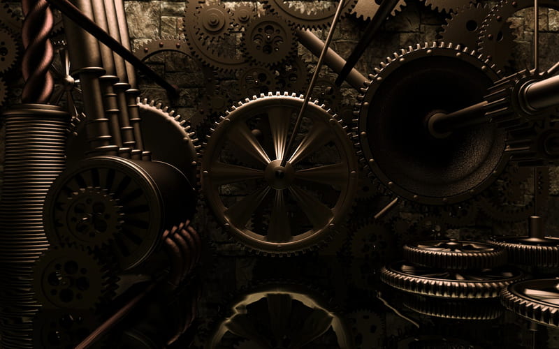 Steampunk mechanical gears f ., HD wallpaper | Peakpx
