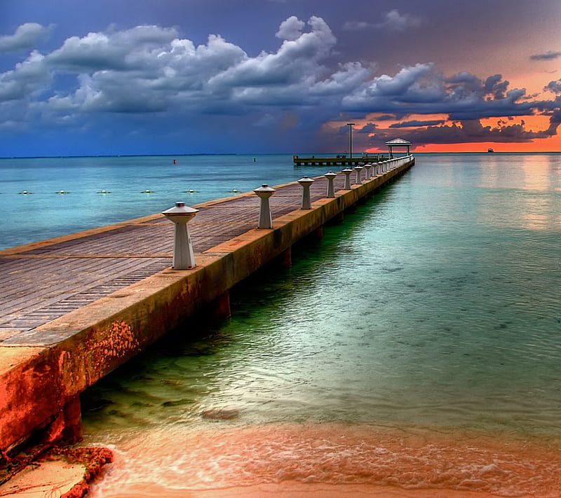 Beach Sunset , bonito, colorful, galaxy, HD wallpaper