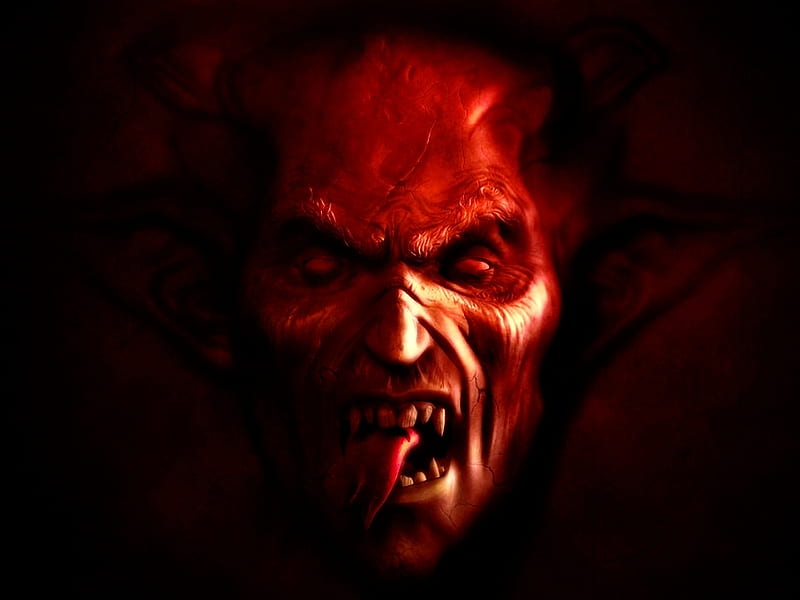 Demon, art, demon face, lucifer, satan, devil, HD wallpaper