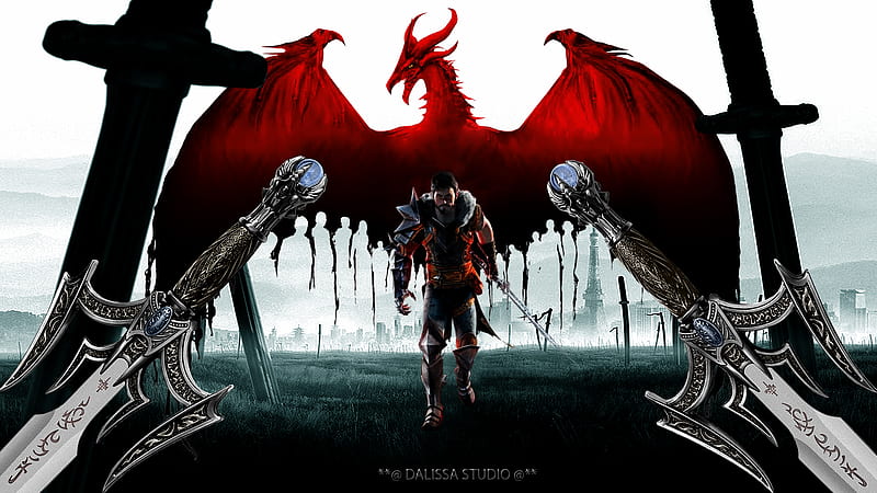 DRAGON SWORD, guerra, warrior, dragon, sword, dalissa, HD wallpaper | Peakpx
