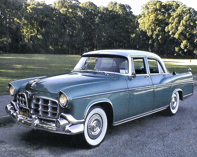 1956 imperial 4 door sedan, road, old, sedan, door, HD wallpaper