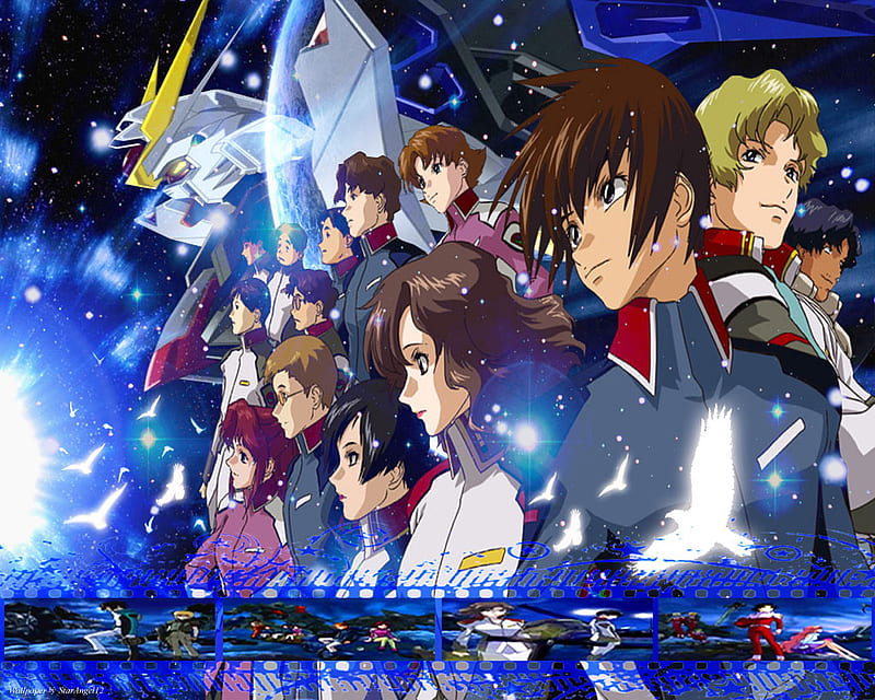 Gundam Seed - Far Far Way, space, anime, far far way, birds, fly way, gundam seed, light, HD wallpaper