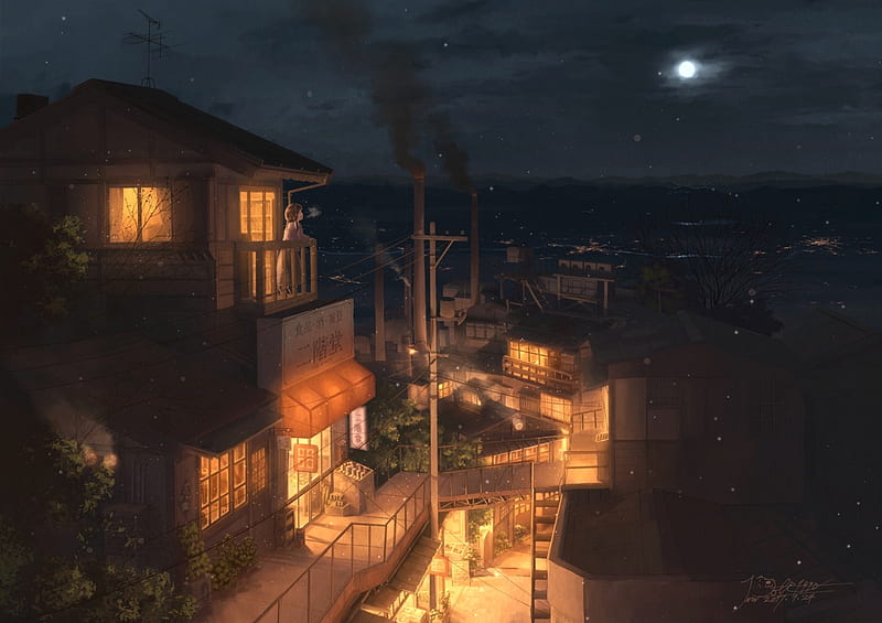 night anime scenery