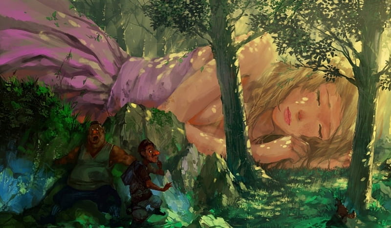 Fantasy girl sleep on forest, Pictorial art, Forest, Sleep, Girl Fantasy, Girl, Painting Art, Fantasy, HD wallpaper