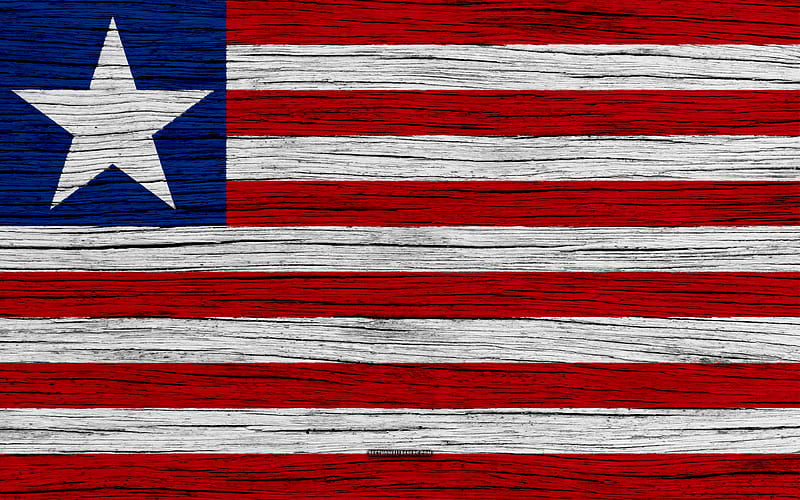 Flag of Liberia Africa, wooden texture, Liberian flag, national symbols, Liberia flag, art, Liberia, HD wallpaper