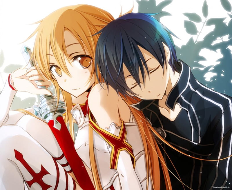 Anime Sword Art Online, anime, anime-girl, anime-couple, love, HD wallpaper