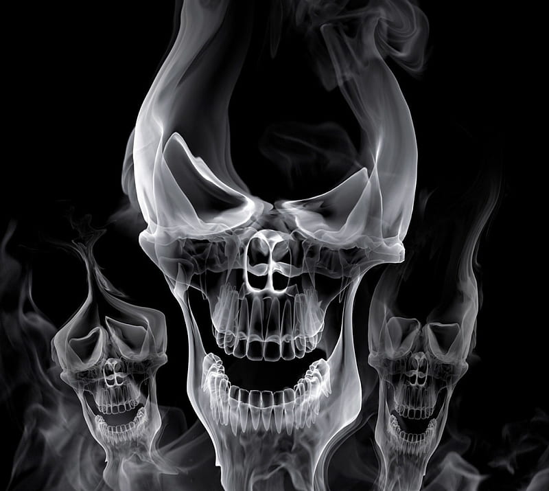 Smoke Skulls, skulls, smoke, HD wallpaper