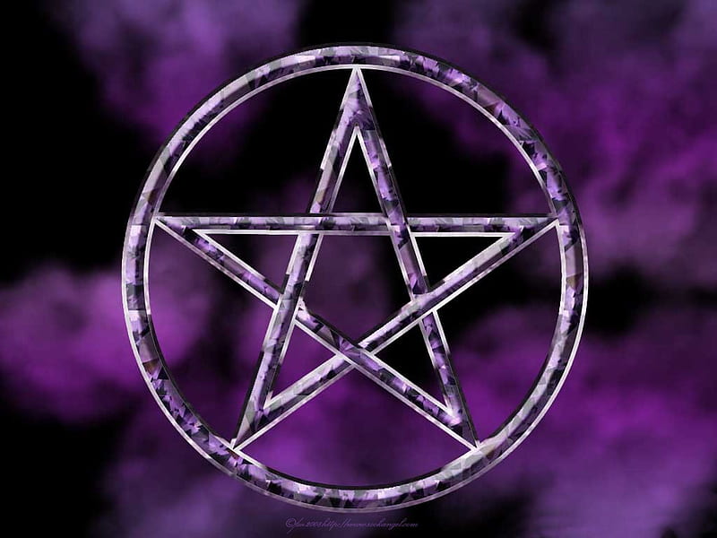 Purple Pentagram, Purple, Wicca, Pentagram, dark, HD wallpaper