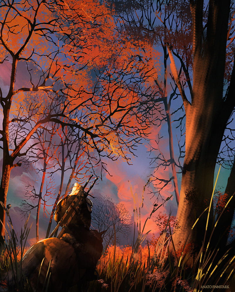fantasy art, artwork, Anato Finnstark, The Witcher, The Witcher 3: Wild Hunt, HD phone wallpaper