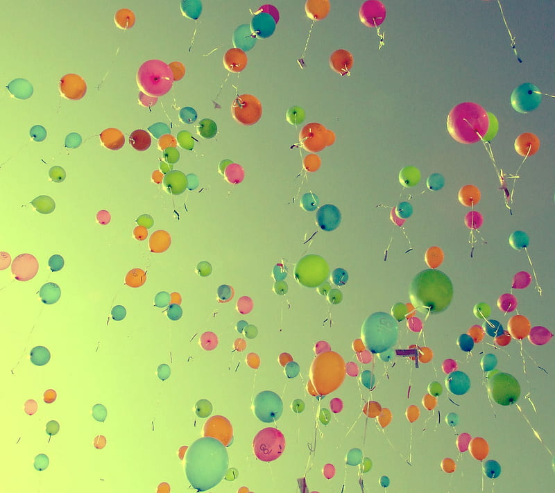 Balloons, awesome, beauty, colorful, cool, nice, sky, view, HD wallpaper
