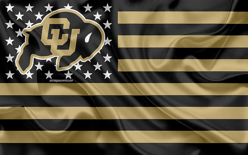 Colorado Buffaloes, American football team, creative American flag, black  and gold flag, HD wallpaper | Peakpx