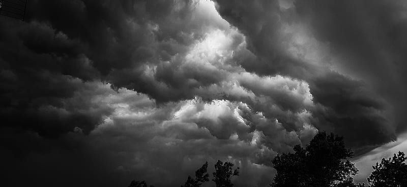 Black and white, clouds, weather, HD wallpaper | Peakpx