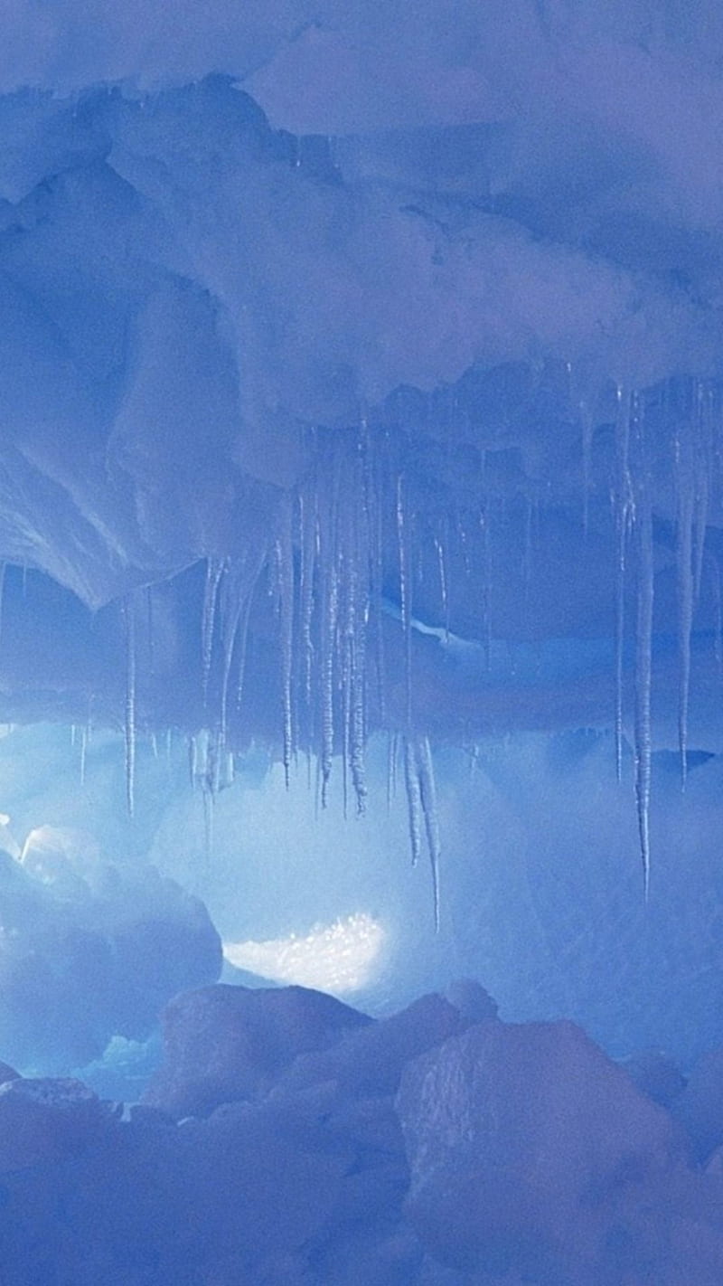 Winter Frozen Icicle Cave IPhone 6 . IPhone , IPad One Stop . , IPhone 6 , Light Blue Aesthetic, Icicles, HD phone wallpaper