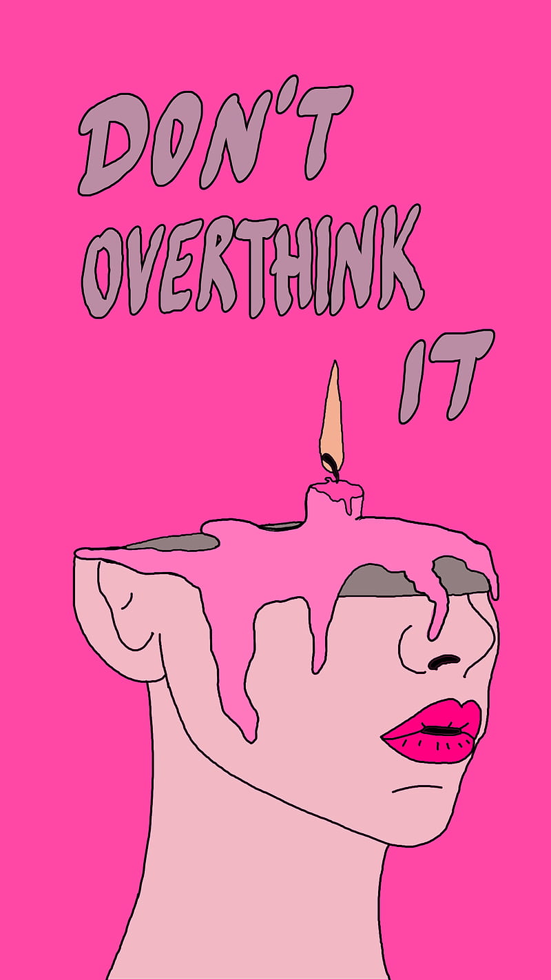 Don't overthink it, all pink, color, head, mental health, pink, pink color, pop art, thinking, world mental health day, HD phone wallpaper
