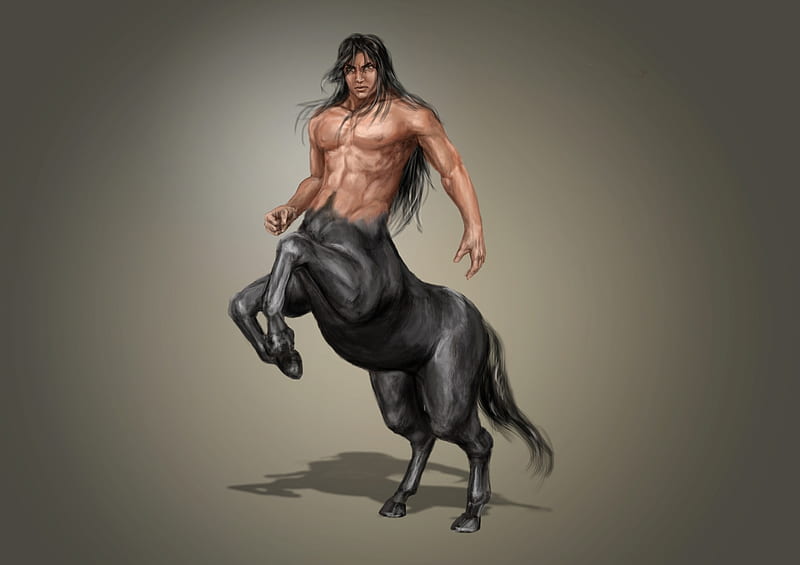 Centaur, fantasy, luminos, man, horse, HD wallpaper