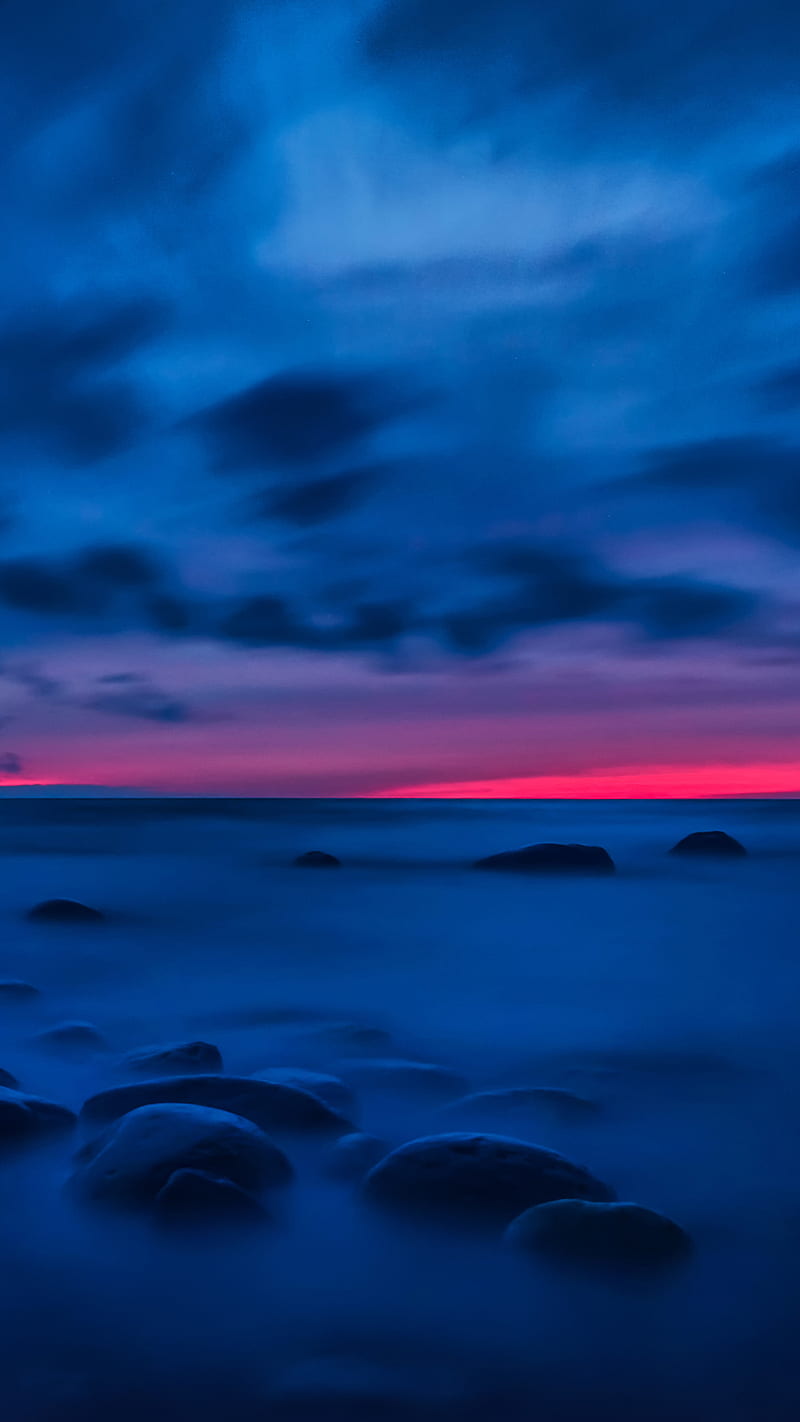 Stones, mind, sea, sky, sunrise, HD phone wallpaper