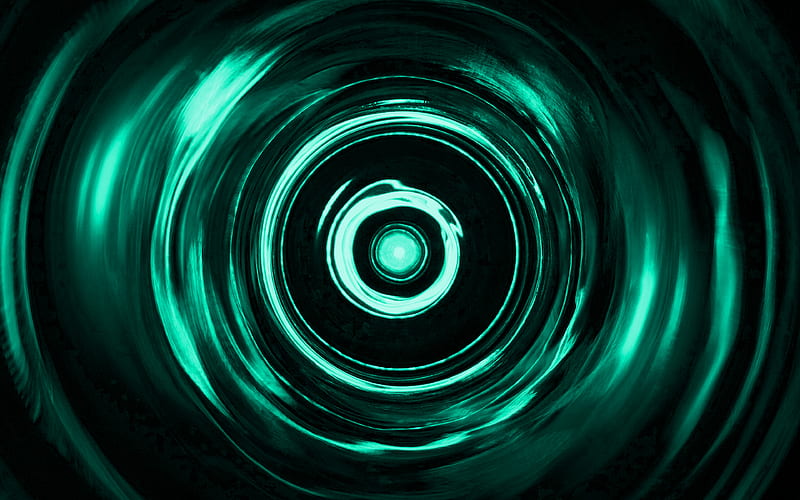 turquoise spiral background turquoise vortex, spiral textures, 3D art, turquoise waves background, wavy textures, turquoise backgrounds, HD wallpaper