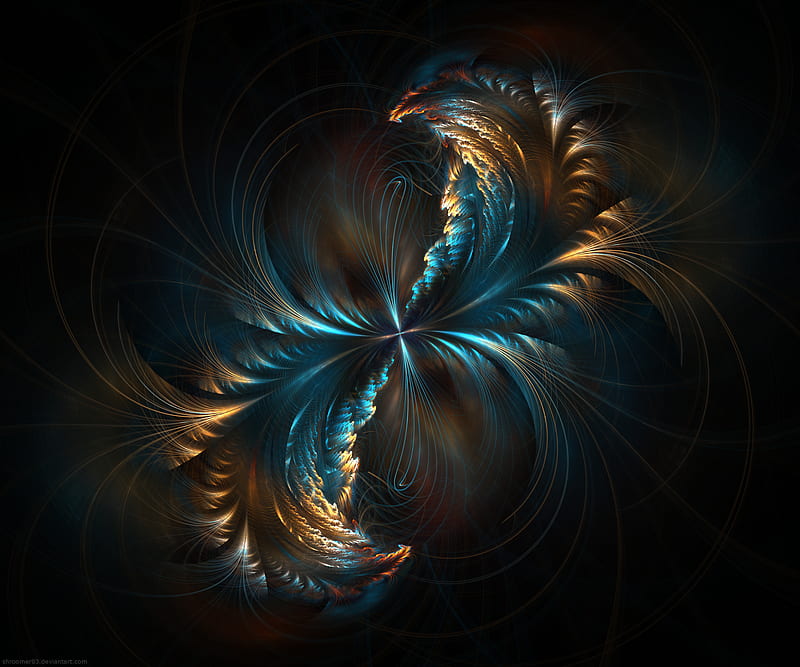 fractal, abstraction, pattern, symmetry, lines, HD wallpaper