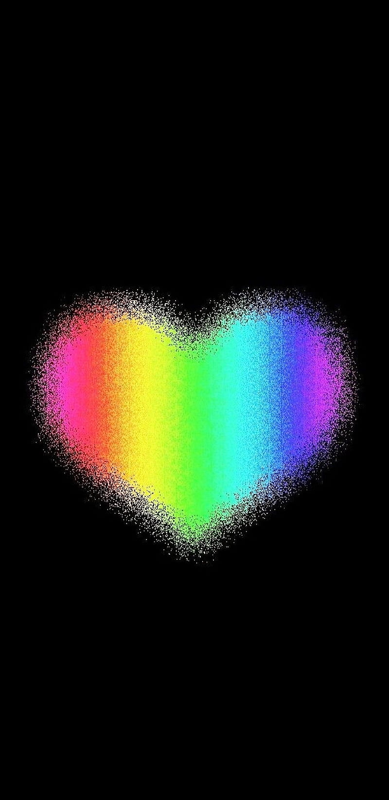 Rainbow Heart, colors, girly, pretty, HD phone wallpaper | Peakpx