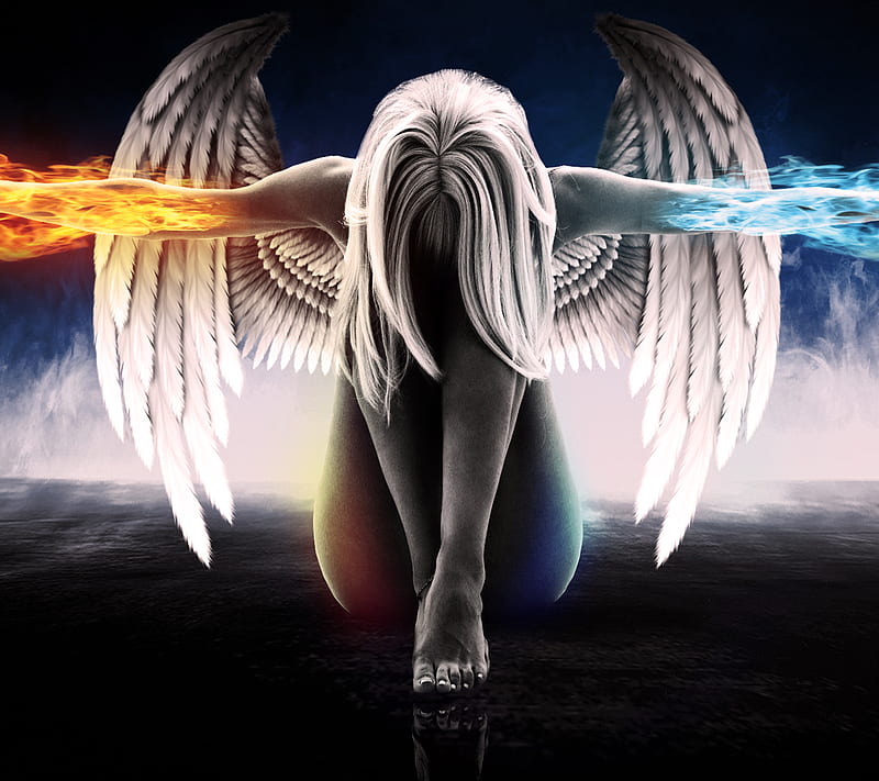 HD wallpaper Good Evil demon angel 3d and abstract  Wallpaper Flare