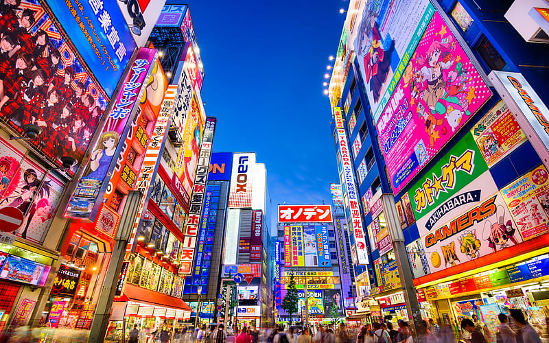 Tokyo, illumination, street skyscrapers, Asia, japan, HD wallpaper | Peakpx
