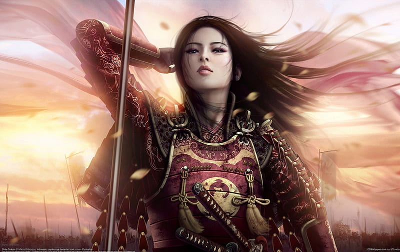 A Stunning Asian Warrior, babe, epic, ancient, hot, chinese, HD wallpaper