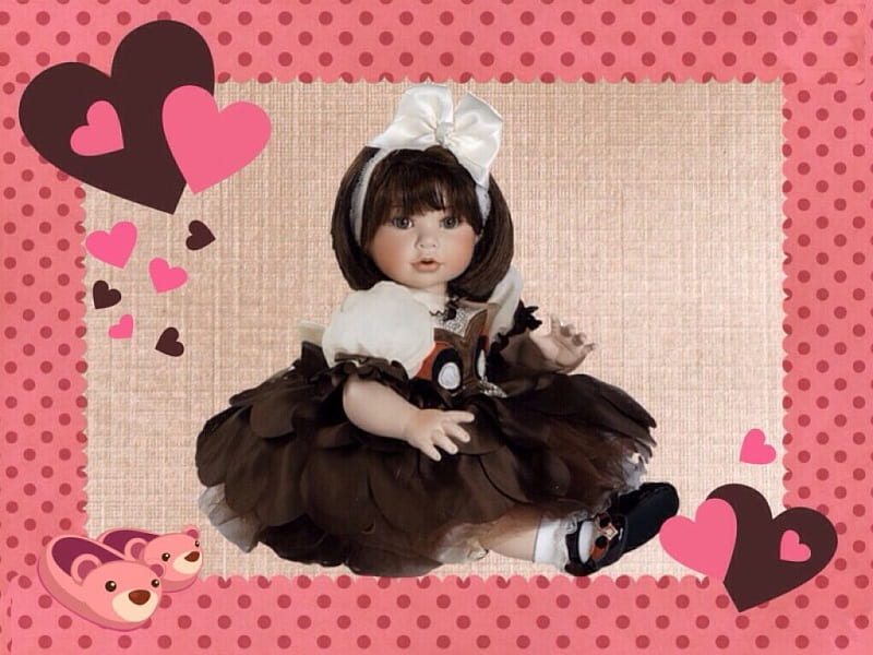 Cute Brown Eyed Doll, Cute, Brown, Doll, Eyed, HD wallpaper