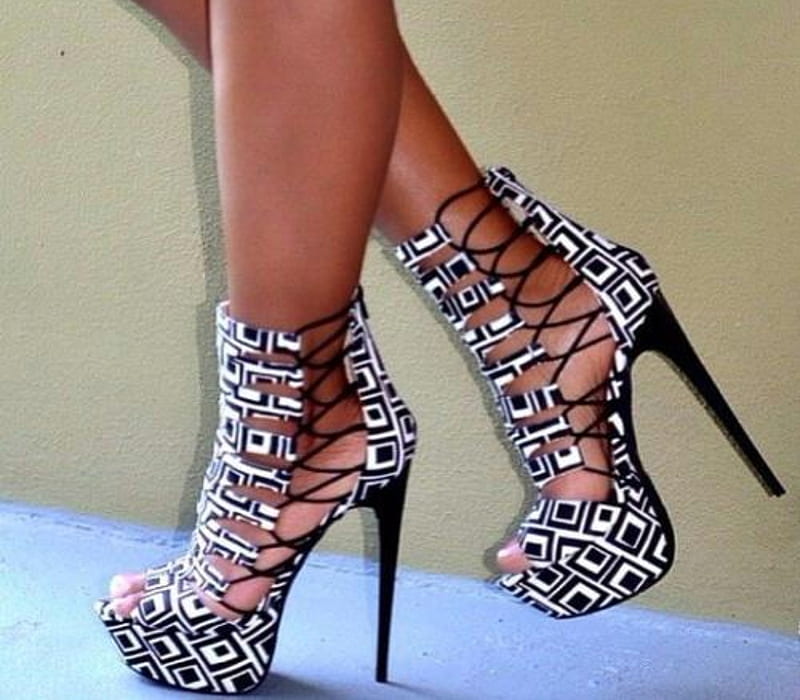 Black And White Platform Stiletto, White, Platform, Black, Stiletto ...