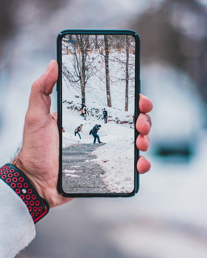 smartphone, camera, touchscreen, snow, hand, Technology, HD phone wallpaper