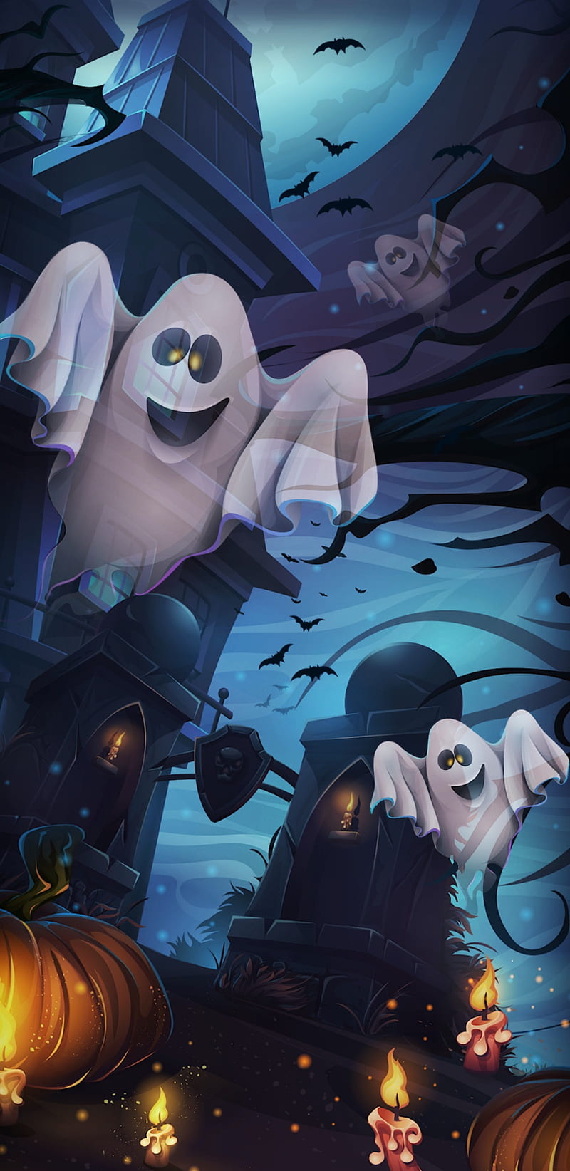 Happy Haunting, ghost, halloween, haunted, trick or treat, HD phone wallpaper