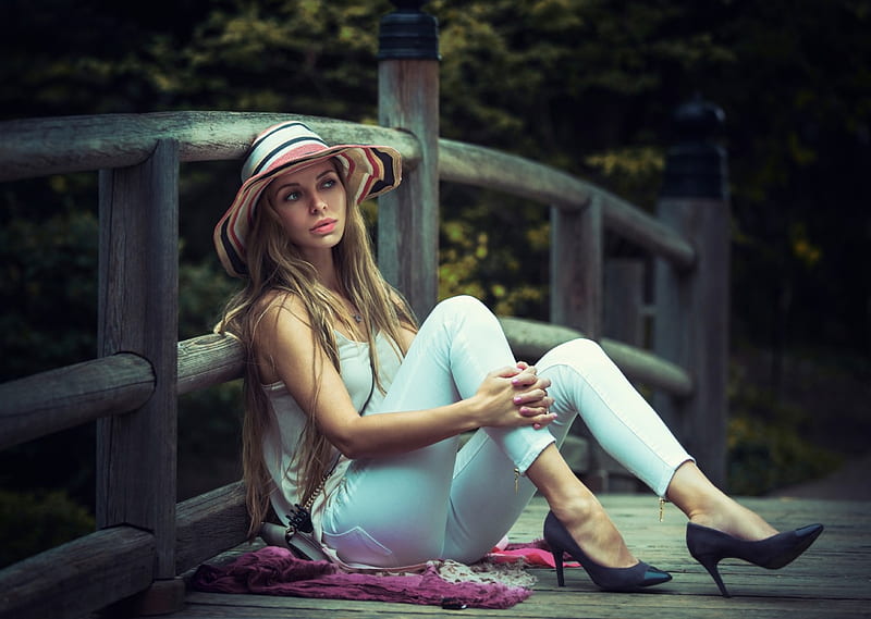 Beauty in the dark, dark, girl, jeans, light, portrait, pretty