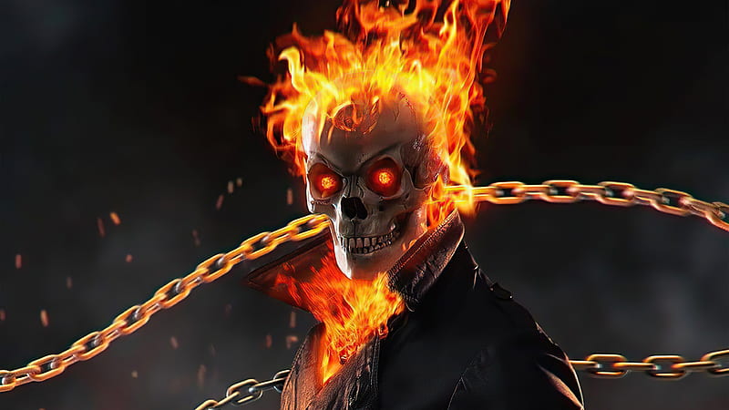 Ghost Rider Flame Thrower , ghost-rider, superheroes, artist, artwork, digital-art, HD wallpaper