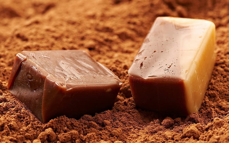 Caramel, brown, close-up, cocoa, toffee, nougat, HD wallpaper