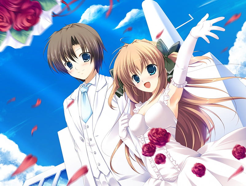 Married Couples, pretty, ce, sweet, floral, nice, groom, love, anime,  handsome, HD wallpaper | Peakpx